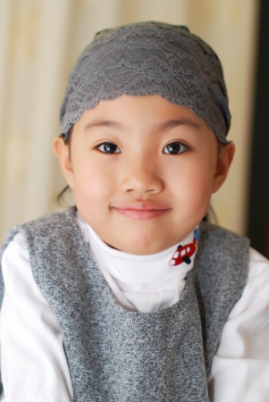 Smiling Asian little girlの写真素材