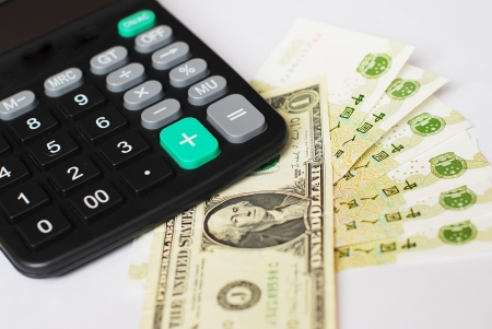 Calculator,dollar and yuanの写真素材