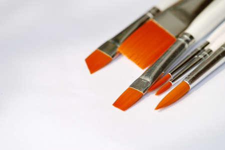 Many brushes isolated on white の写真素材