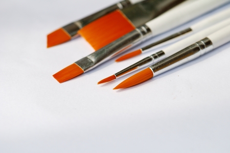 Many brushes isolated on whiteの写真素材