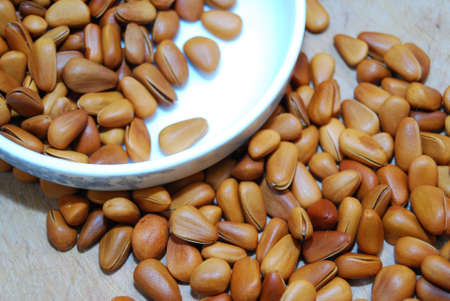 Pine nutsの写真素材