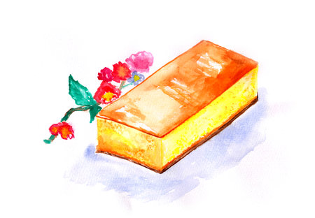 Watercolor illustration of cakeの写真素材