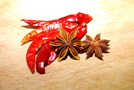 Star anise and pepperの写真素材