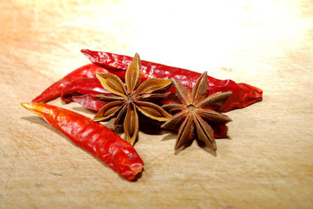 Star anise and pepperの写真素材