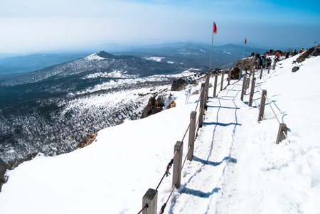 Hallasan mountain at Jeju island Korea  in winter