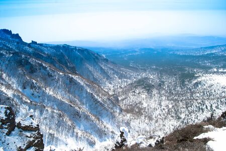 Hallasan mountain at Jeju island Korea  in winterの写真素材