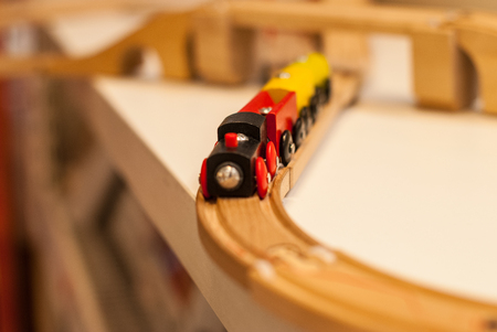 Wooden toy trainの写真素材