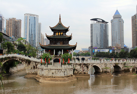 China guizhou Jiaxiulou Triangular pavilion のeditorial素材