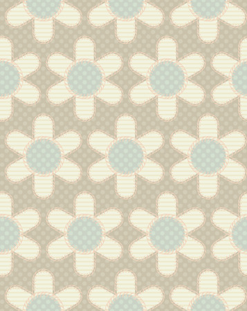 vector seamless flower geometric beige vector patternのイラスト素材