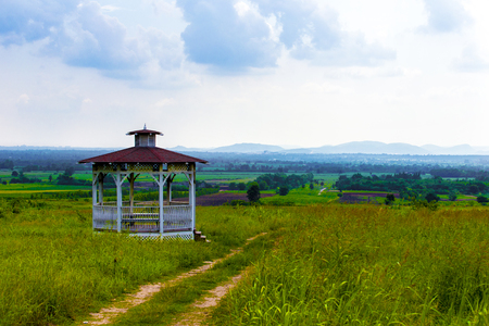 A Classic Pavilion on Natural Landscape. Natural Landscape ideas. landscape, garden, beautiful, pavilion, backyard, flowers, nature, architecture, park, flower, romantic, classic.の写真素材