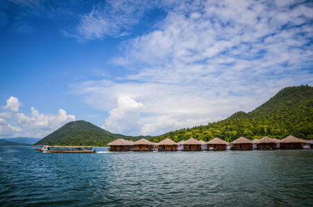 House on the lake at Kanchanaburiのeditorial素材