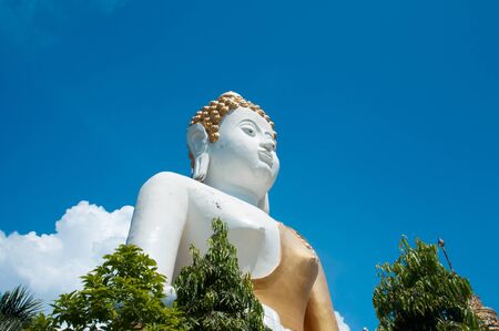 buddhist statue on the blue skyの写真素材