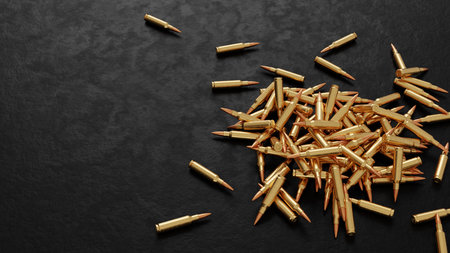 background of 9mm pistol bullet .3D illustration render