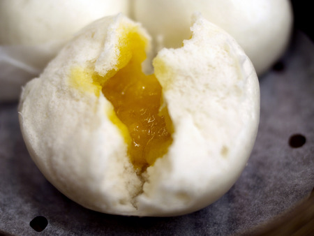 Egg custard steamed bunの写真素材