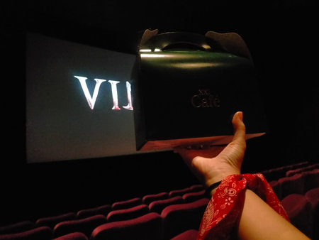 Girl in Cinemaの写真素材