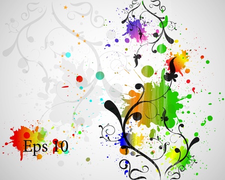 abstract background with colored dots and patternsのイラスト素材