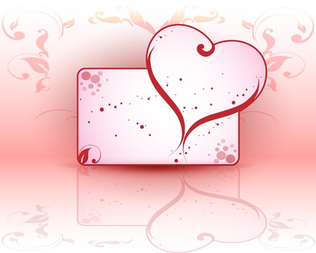 Valentine's Day greeting card with a heart at the topのイラスト素材
