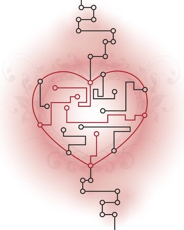 heart with very black and pink in color, in a schemeのイラスト素材