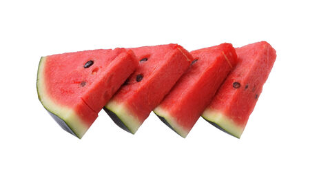 watermelon islice on white backgroundの写真素材