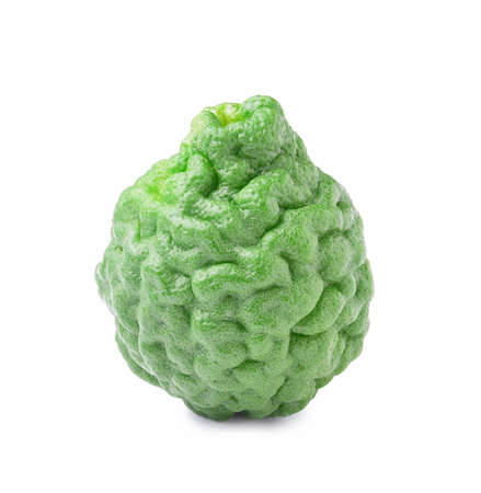 kaffir Lime or Bergamot fruit on white backgroundの写真素材