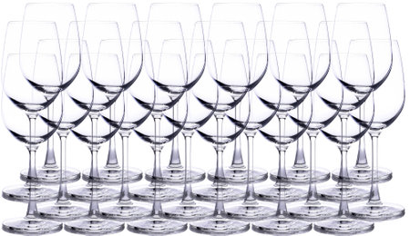 Empty wine glass. isolated on a white backgroundの写真素材