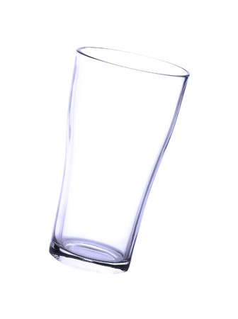 Empty glass. isolated on a white backgroundの写真素材