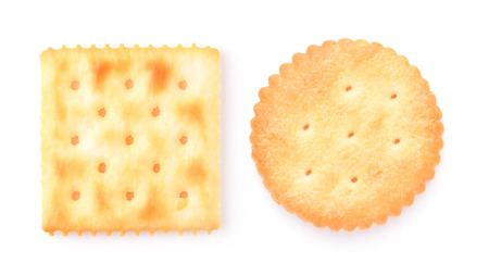 cracker isolated on white backgroundの写真素材