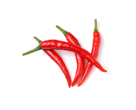 red hot chili pepper isolated on a white backgroundの写真素材