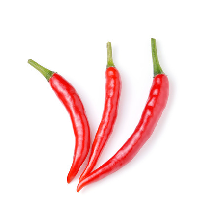 red hot chili pepper isolated on a white backgroundの写真素材