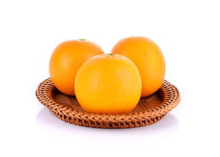 Orange fruit isolated on white backgroundの写真素材