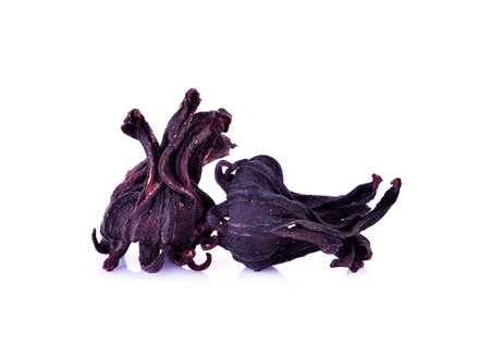 Dried roselle isolated on the white background