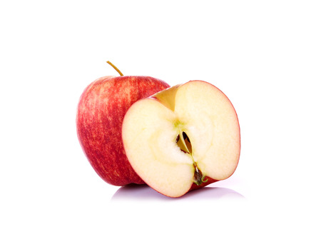 Red apple on white backgroundの写真素材