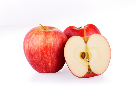 Red apple on white backgroundの写真素材
