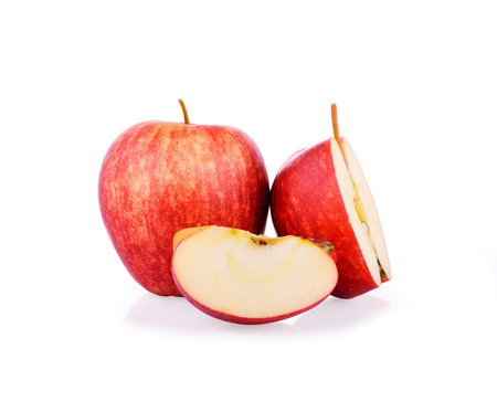 Red apple on white backgroundの写真素材