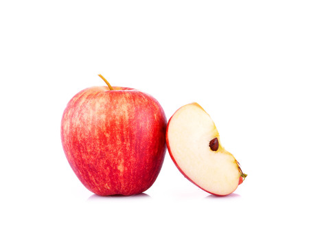 Red apple on white backgroundの写真素材