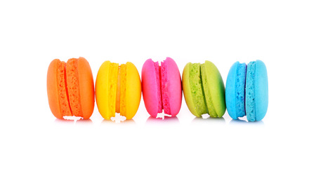 Macaroons on white backgroundの写真素材