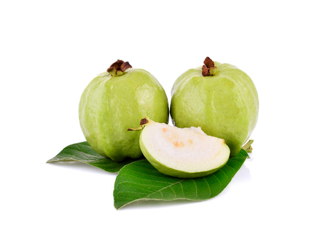 Guavas on white backgroundの写真素材