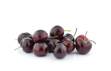 cherry berry isolated on white backgroundの写真素材
