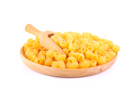 Macaroni Pasta isolated on white backgroundの写真素材