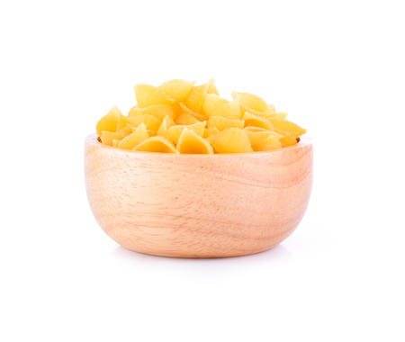 Macaroni Pasta isolated on white backgroundの写真素材