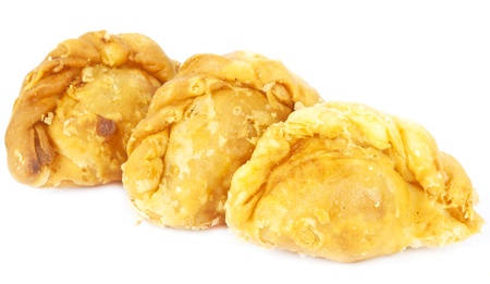 the Curry Puff with Isolated  white backgroundの写真素材