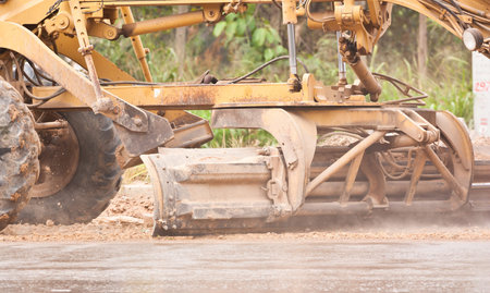 Close up Land Grader working