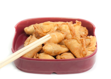 curry puff with Isolated  white backgroundの写真素材