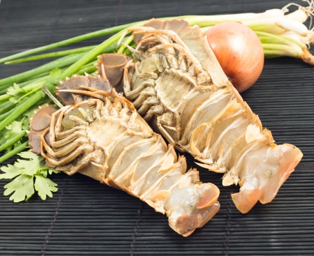 Mantis shrimp prepare cookingの写真素材