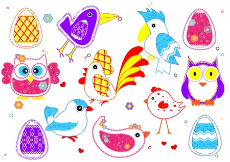 Set of birds for kidsのイラスト素材
