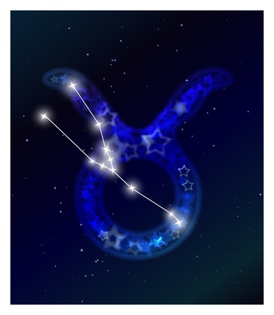 Horoscope and zodiac constellation on the starry skyのイラスト素材