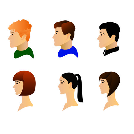 Set of avatars of people in flat style. vector illustration.のイラスト素材