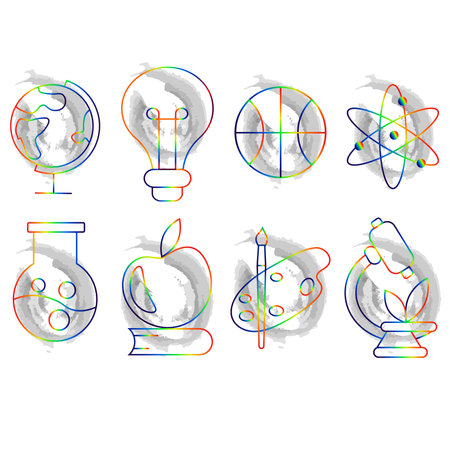 Set of science icons on a white background. vector illustration. Eps 10のイラスト素材