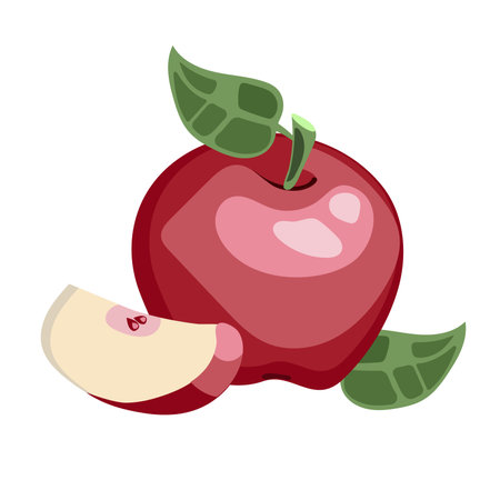 Red apple isolated on white background. vector illustration. Eps 10.のイラスト素材
