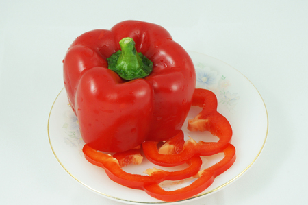 The beautiful capticum, it is the ingredient in cooking for example: salad, fried rice and the test is delicious.   の写真素材